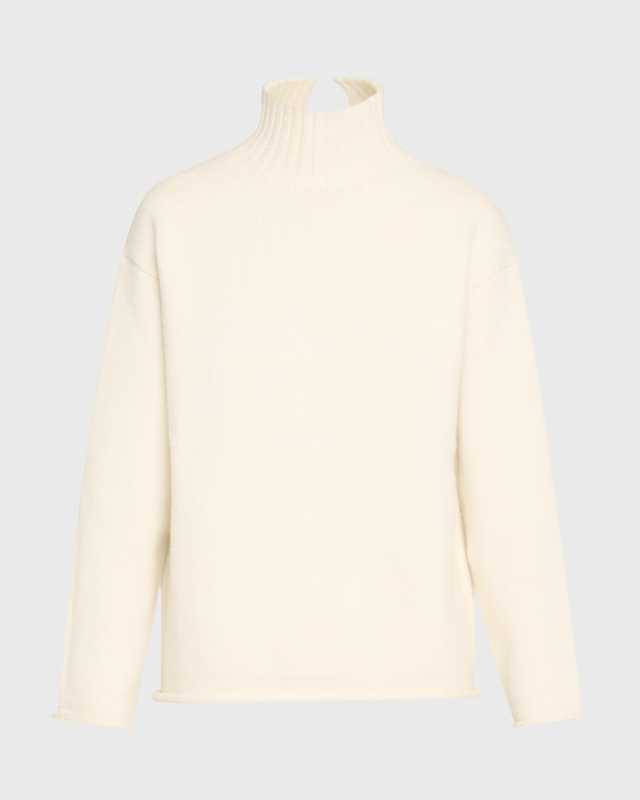 Turtleneck Textured Cashmere Sweat